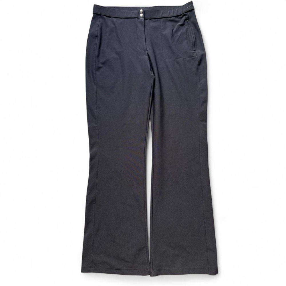 Nike Dri-FIT Women's Black Flared Athletic Golf Pants XL 16-18 Double Snap Zip